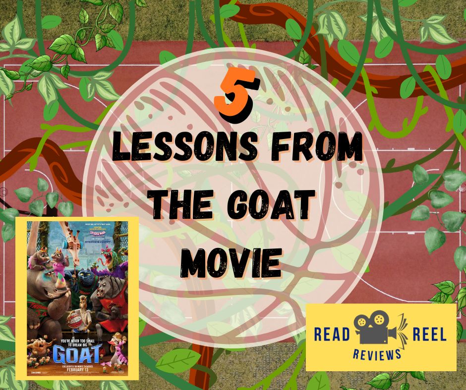 5 Lessons from the goat movie + discussion questions title image on basketball and vine background